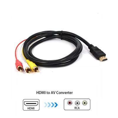 1080P 1,5M HDMI-совместимый до 3 RCA видео-аудио HDMI-совместимый кабель AV-кабель-конвертер для HDTV-телевизора DVD-ноутбука