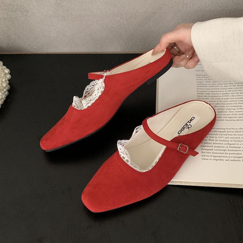 Модная неглубокая модная пряжка женские балетки Мэри Джейн обувь женские шлепанцы квадратный носок обувь слипоны женские балетки с обувью