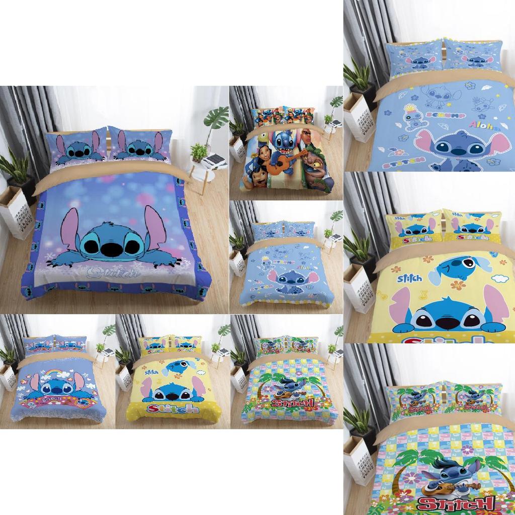 Adorable 3d Cartoon Stitch Anime Comforter With Matching Duvet Cover And Pillowcase