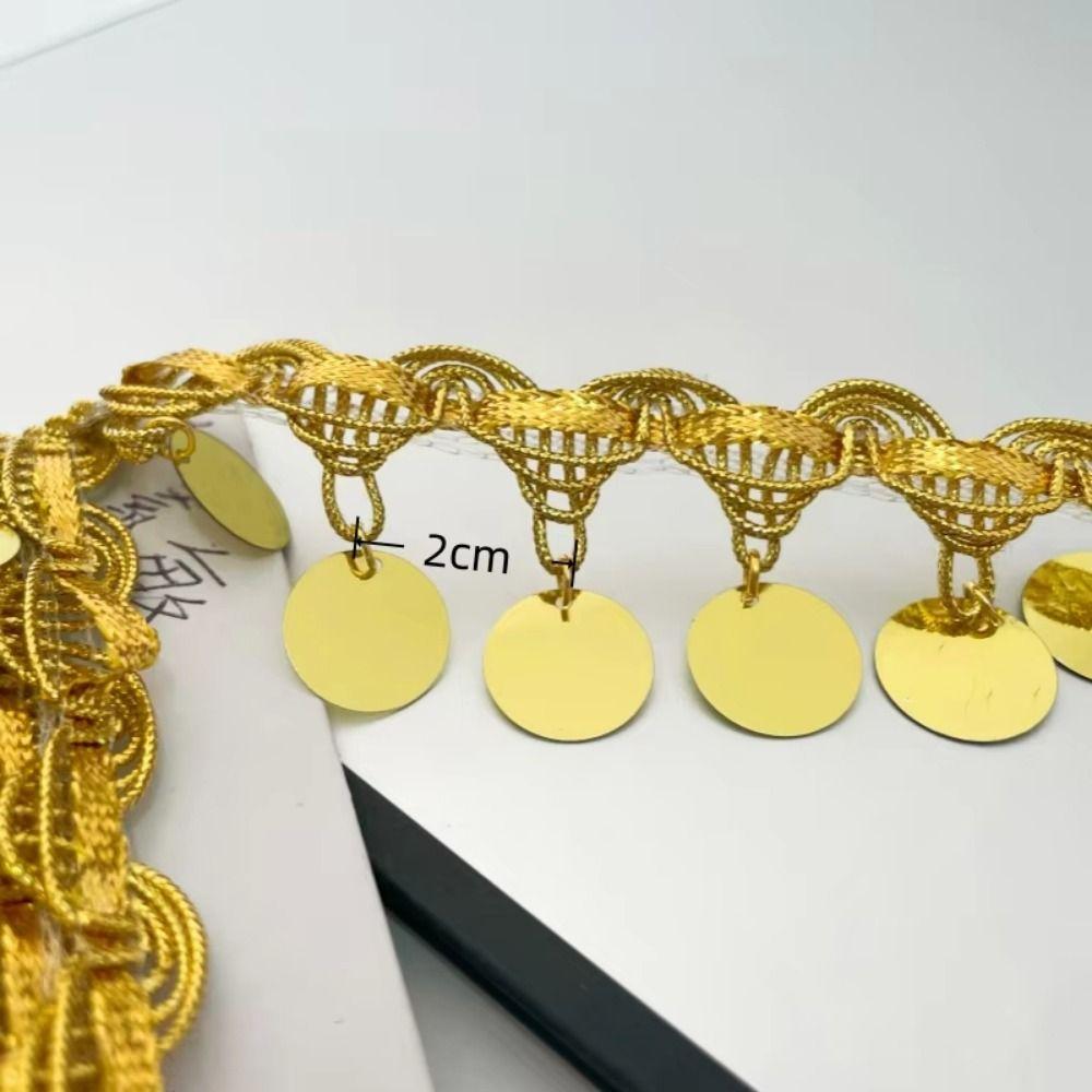 Creative Belly Dance Waist Chain Shiny Tassel Sequins Lace Trim Ethnic Decorations