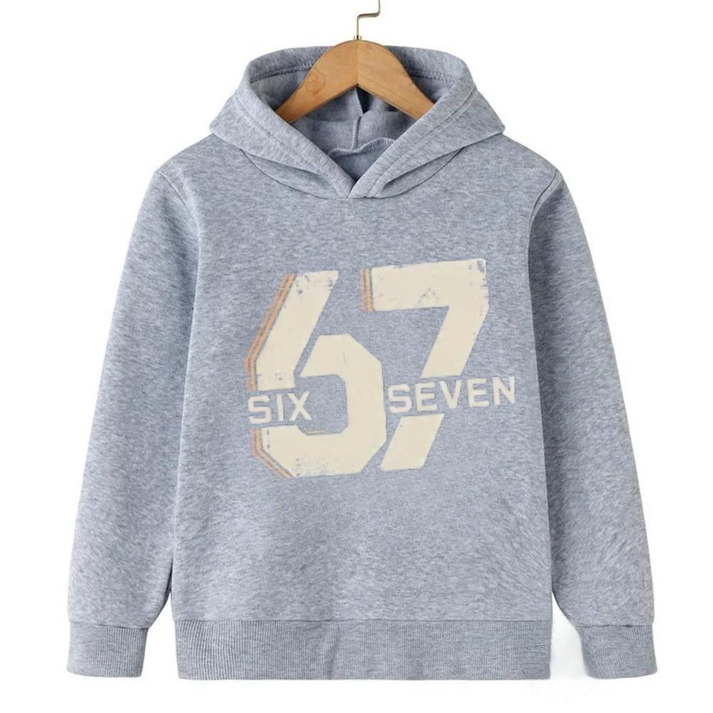 Spring Autumn Unisex Graphic Fun 67 Men's Hooded Pullover Sweater Long-sleeved Stylish Street Style Long-sleeved Women Clothing Top