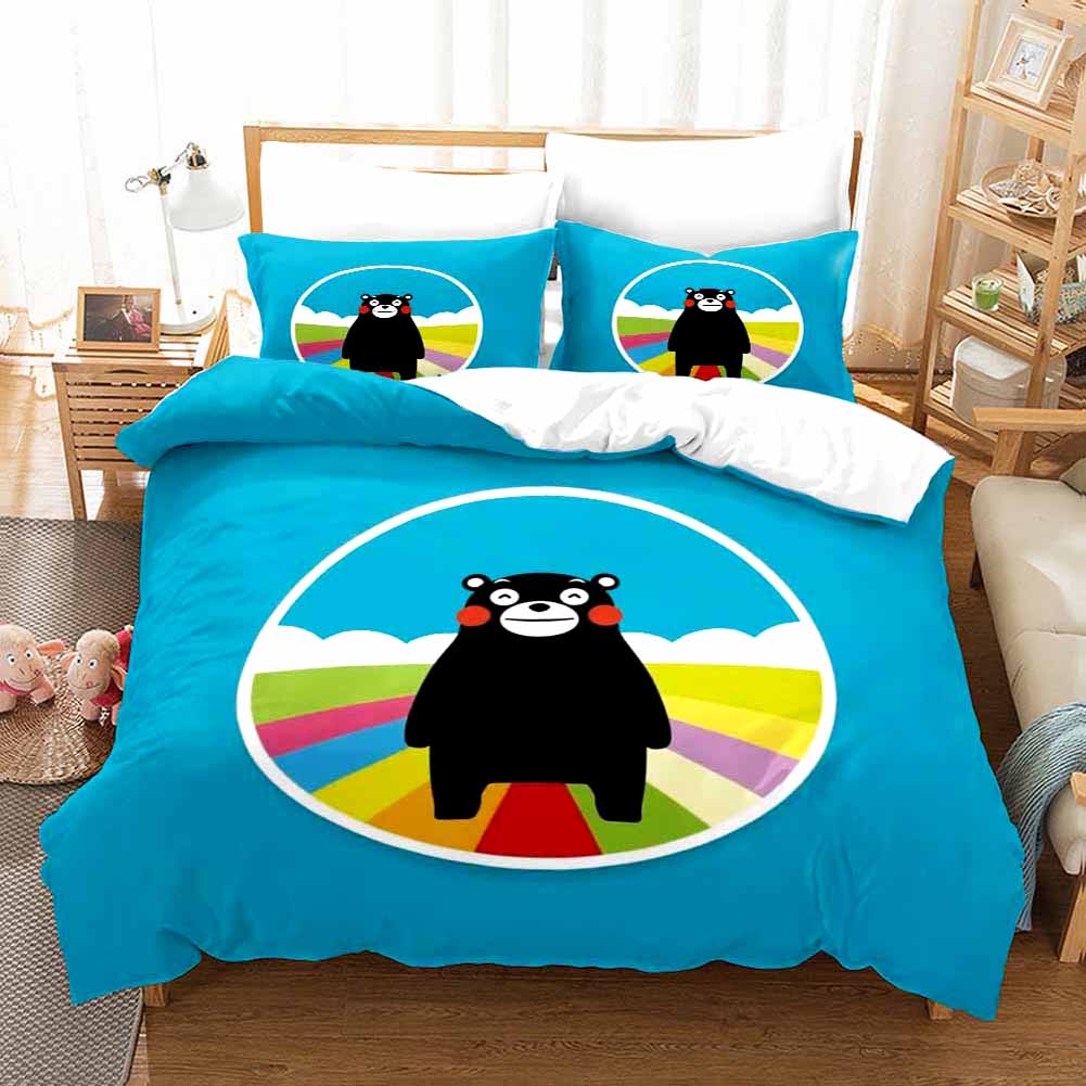 3D-принт Kawaii Cartoon Comics Kumamon Комплект постельного белья Double Twin King Пододеяльник Одеяло Наволочка Для мальчиков Девочек Взрослых Спальня