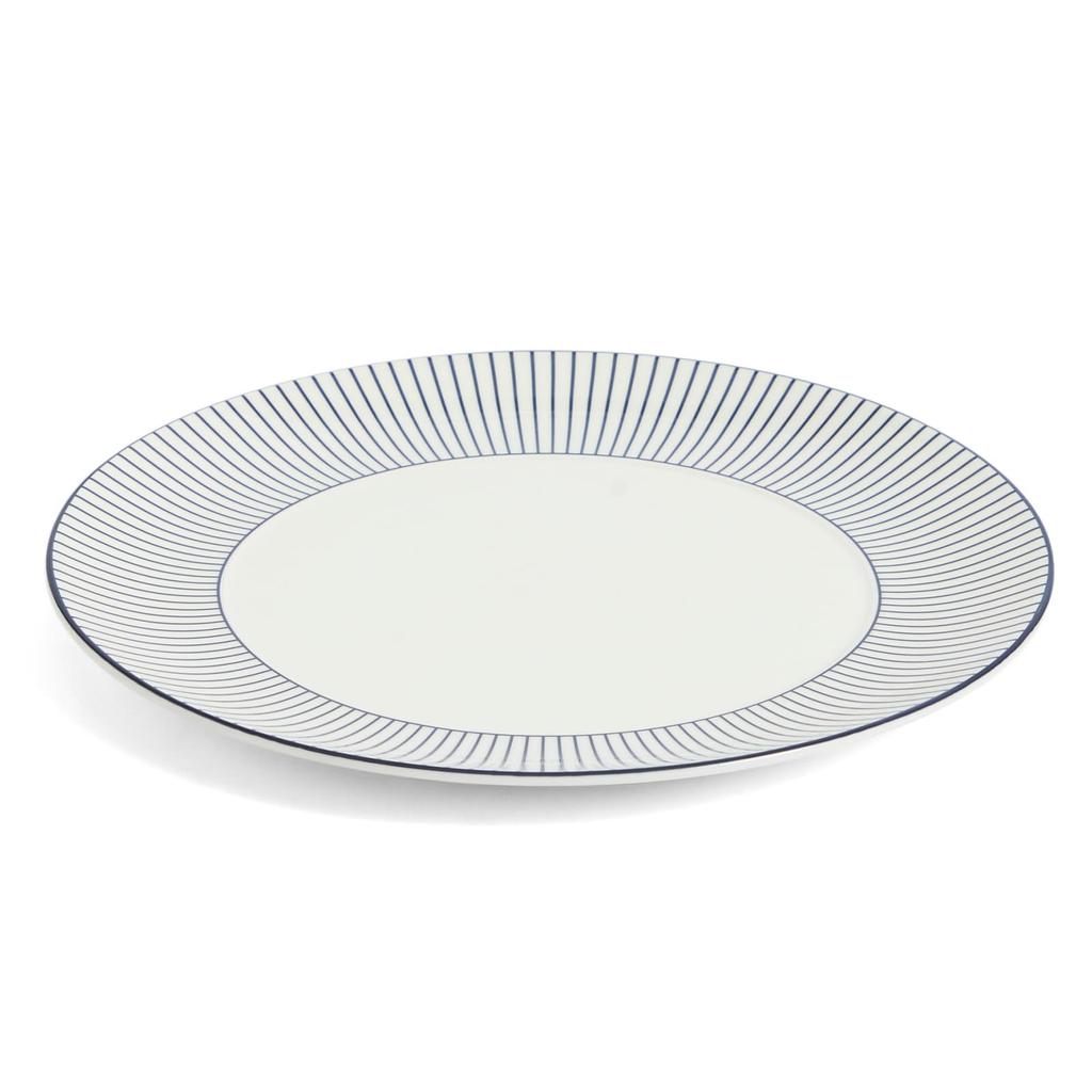 Импортный Wedgwood Geo Blue Pinstripe White 1079124 [Оригинальный товар] Тарелка, 24 см,