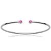 [M9983] - Open Silver Bracelet 'Sissi' Pink Silver (rhodium-plated) - 58x46x2 Mm