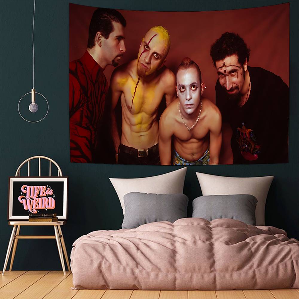 System Of A Down Группа Цветной Гобелен Настенное Полотно Хиппи Цветок Настенные Ковры Декор Комнаты в Общежитии Настенное Искусство Декор