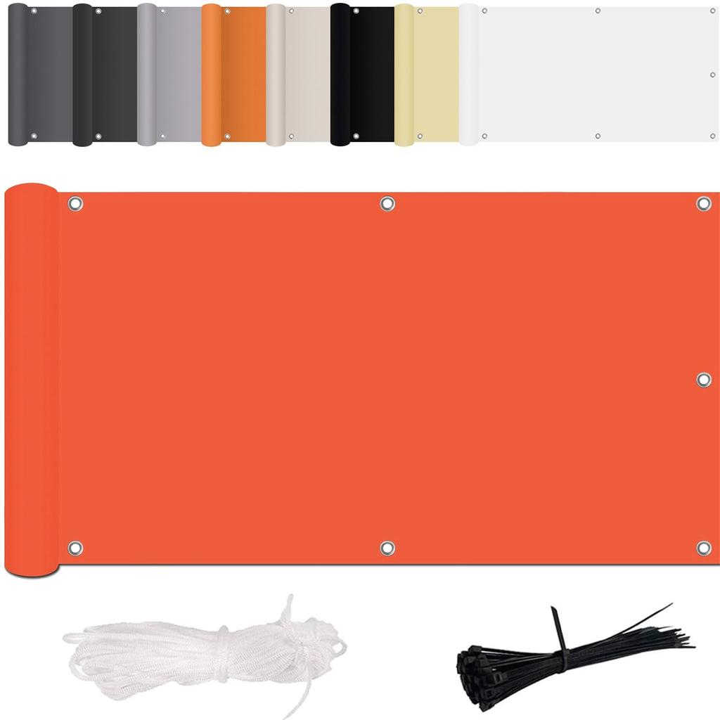 Экран для конфиденциальности на балконе, без сверления, от ветра и ультрафиолета, с монтажными принадлежностями, полиэстер, для перил балкона, патио и сада