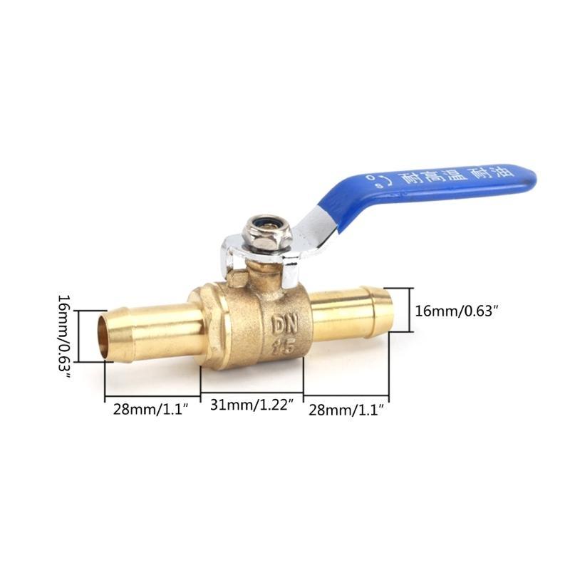 16mm Brass Barb Switchs Secure Connection Secure & Reliable Brass Shut-off Connectors Enhanced Water Flows Control