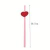 20Pcs Degradable Heart Paper Straws Eco-friendly Disposable Drinking Straw  Chinese Valentine's Day