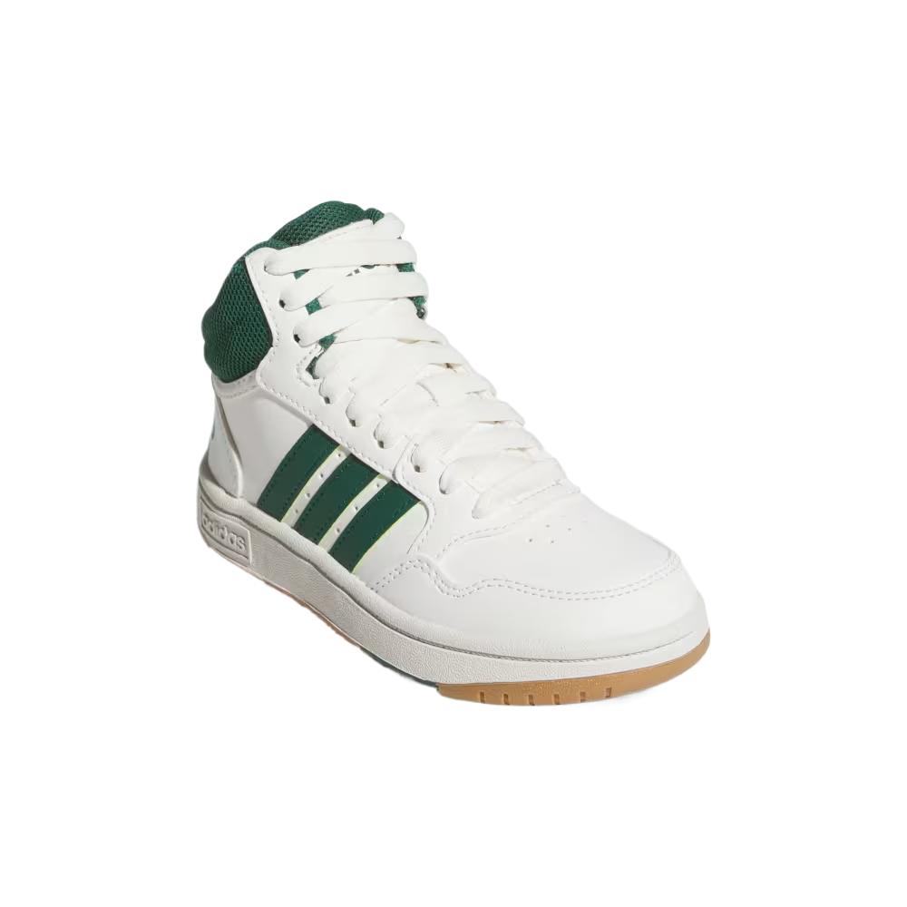 Adidas HOOPS High top Children's Basketball Shoes Core White/Preppy Green/Glue Kids' Sneakers JS4134