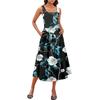 Women's  Summer Spring Casual Floral Sundress Sleeveless Beach Vacation Flowy Boho Tank Midi Dresses