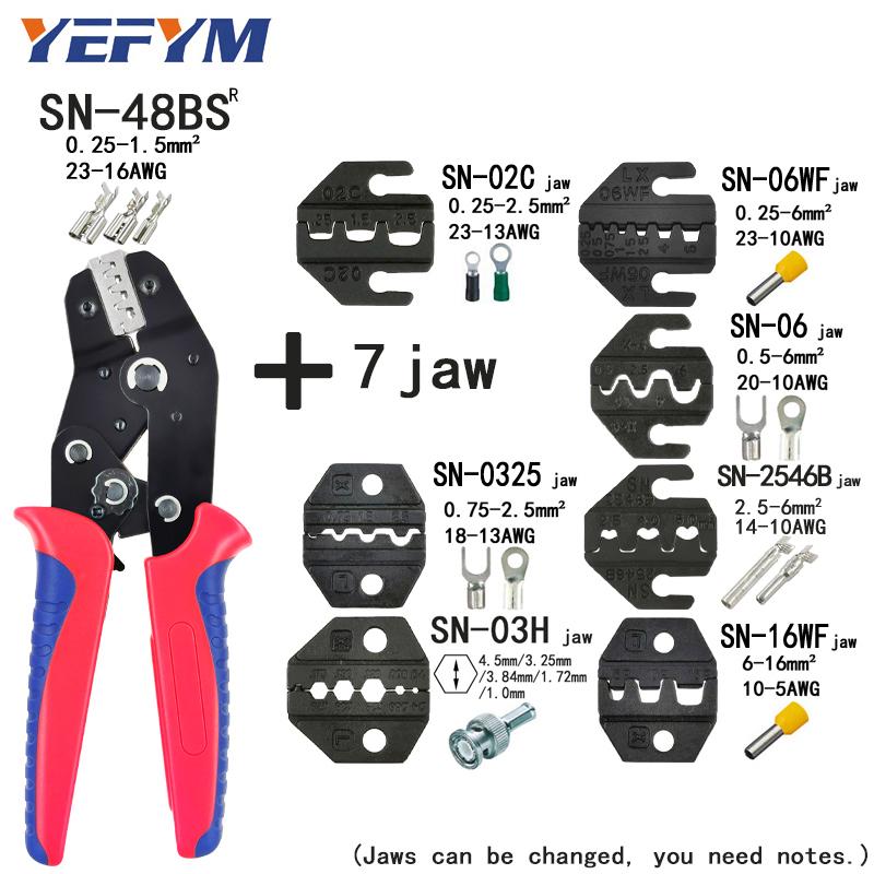 Набор обжимных плоскогубцев SN-48BS(=SN-48B + SN-28B) Челюстной комплект для 2,8 4,8 6,3 / Трубчатые клеммы Мин инструменты