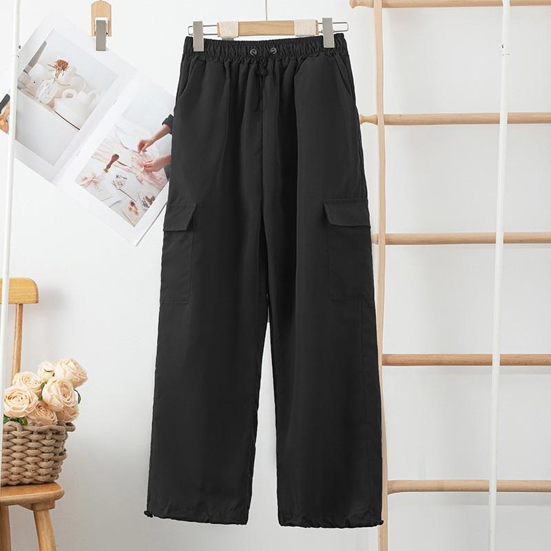 Womens Loose Fit Cargo Pants 2026 Lightweight Quick-Dry High-Waist Utility Trousers Outdoor Hiking Casual Wear