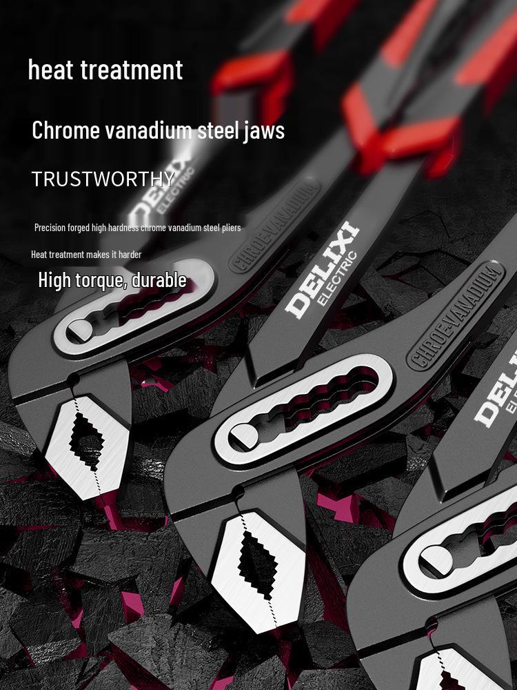 Электрические многофункциональные пассатижи Delixi с большим зевом для водяных насосов и пассатижи-«орлиный клюв» для шлангов