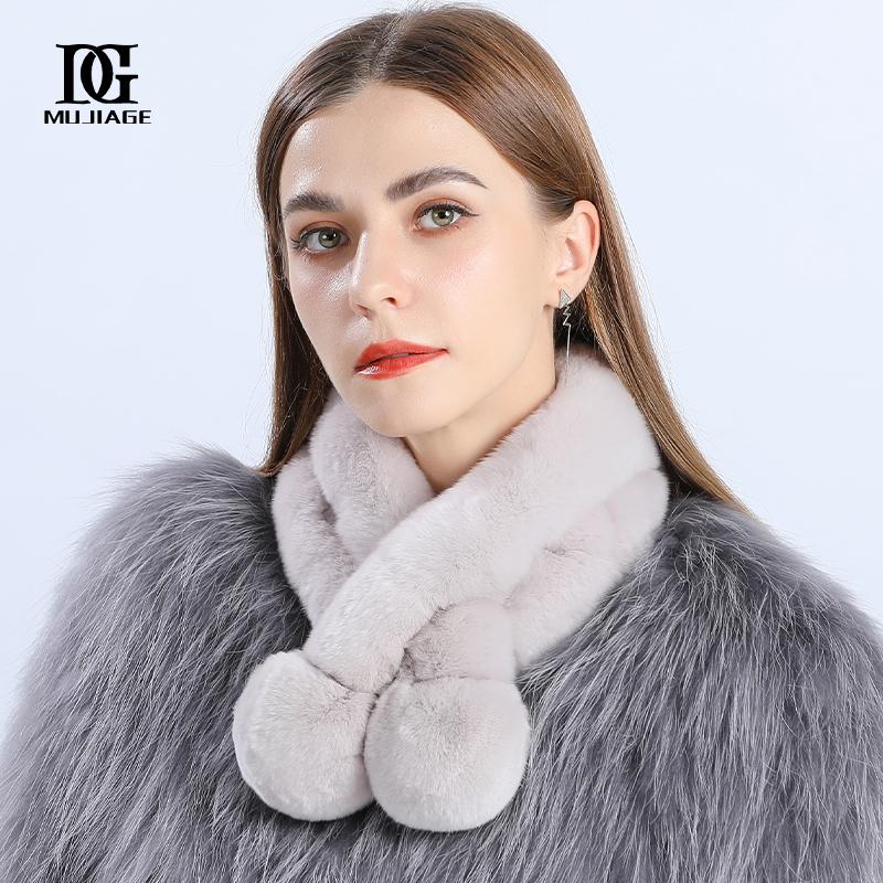 Scarf Women's Winter New Korean Fashion Versatile Thickened Cute Girl Rex Rabbit Hair Handmade Fur Neck
