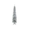 HOMCOM Sapin De Noël Artificiel, Enneigé, Design Étroit, Ignifuge, 210 Cm, Vert/blanc