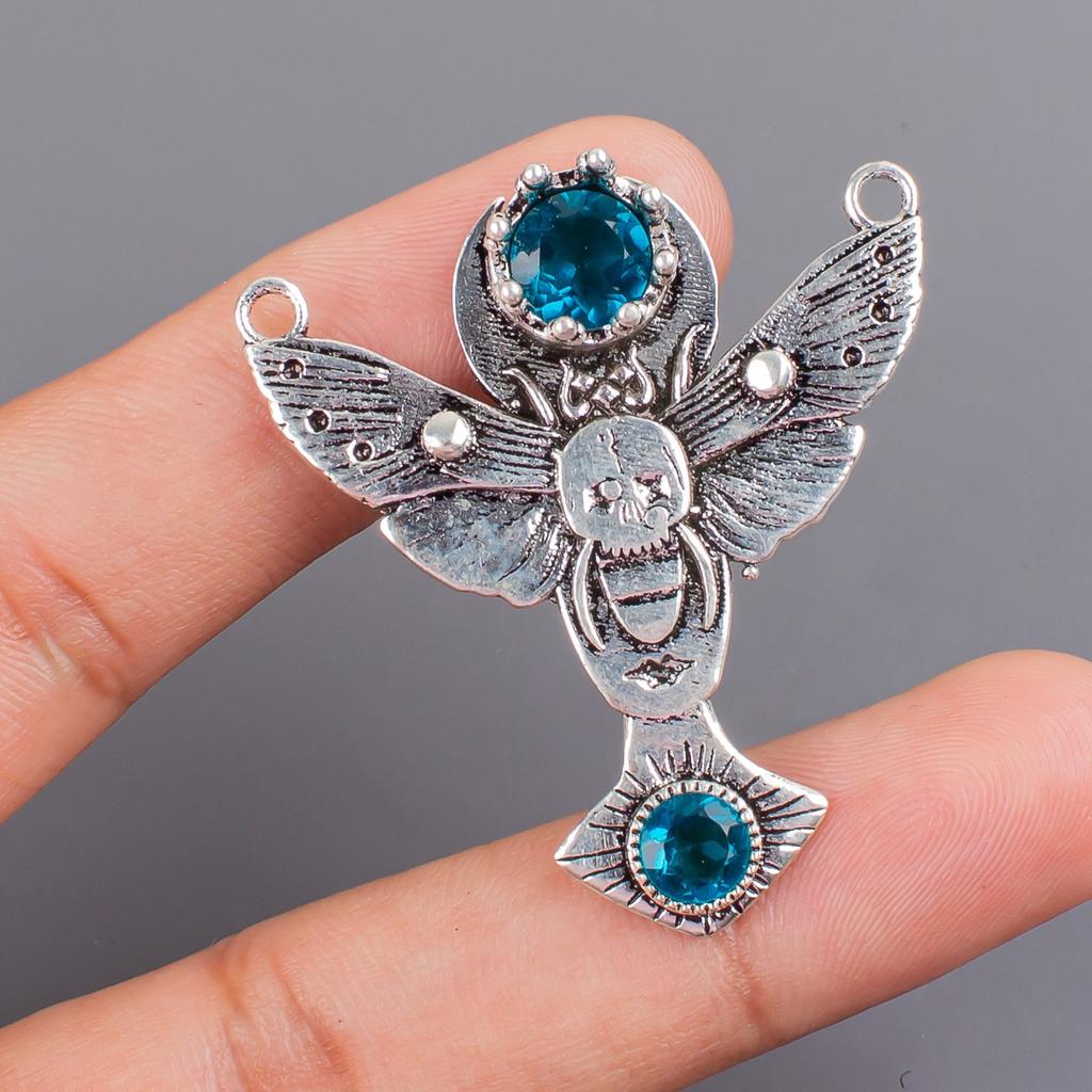 Натуральный Апатит Драгоценный Камень 925 Стерлинговое Серебро Ювелирная Подвеска 1,5" Подарок Для Нее CP-10-10