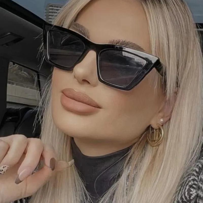 INS Vintage Cat Eye Солнцезащитные очки женские квадратные маленькие солнцезащитные очки женские брендовые дизайнерские ретро-очки модные Oculos De Sol
