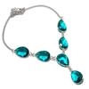Indicolite Tourmaline Handmade 925 Sterling Silver Jewelry Necklace 18" W7V84