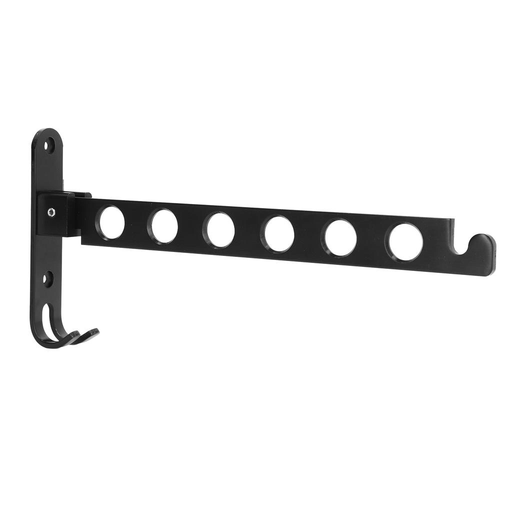 Folding Clothes Hanger Space Saving 90 Degrees Collapsible Laundry Drying Rack with 6 Holes Black