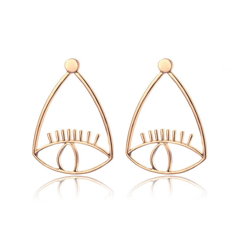 Geometric Eye New Earrings Minimalist Alloy Jewelry For Fashionable Women