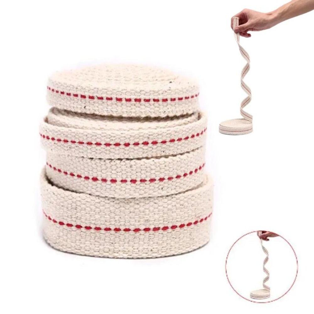 Cotton Oil Lamp Wick with Red Stitching Oil Burner Wick Portable Braided Cotton Wick  Oil Lam