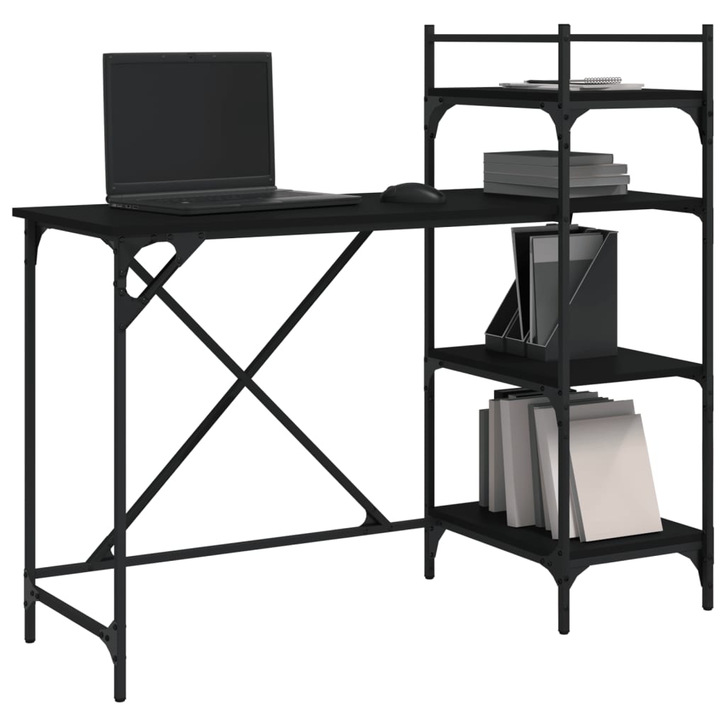 Computer Desk with Shelf Black 120 x 47 x 109 cm