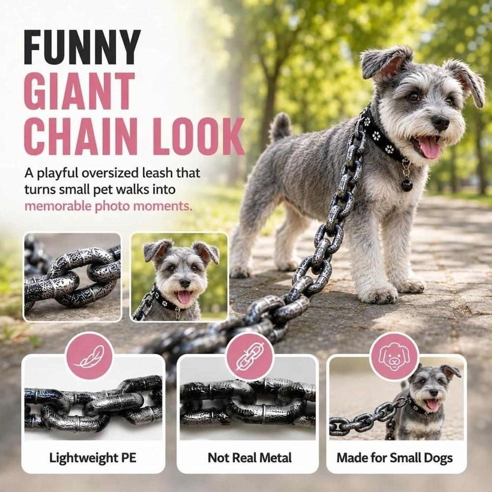 Plastic Simulated Giant Chain Pet Leash Creative Dog Traction Rope  Halloween Props