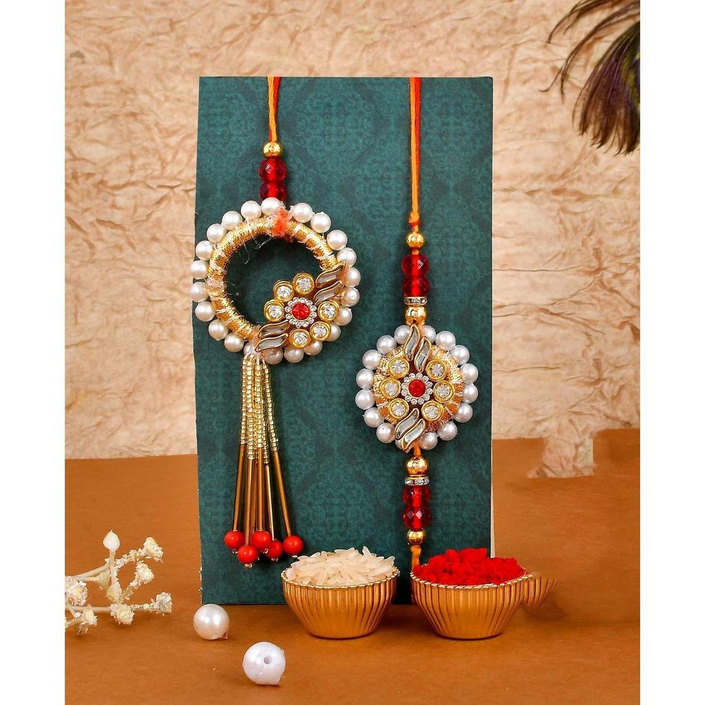 Rakhi Gift Combo for Brother Bhaiya and Bhabhi | Bhaiya Bhabhi Couple Rakhi Set of 2 | Rakhi with Ganesha Idol Gift for Brother
