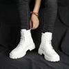 Fashion White Boots For Men New British Style Platform Motorcycle Boots Good Quality Casual Men’s High Top Leather Shoes Punk 2023
