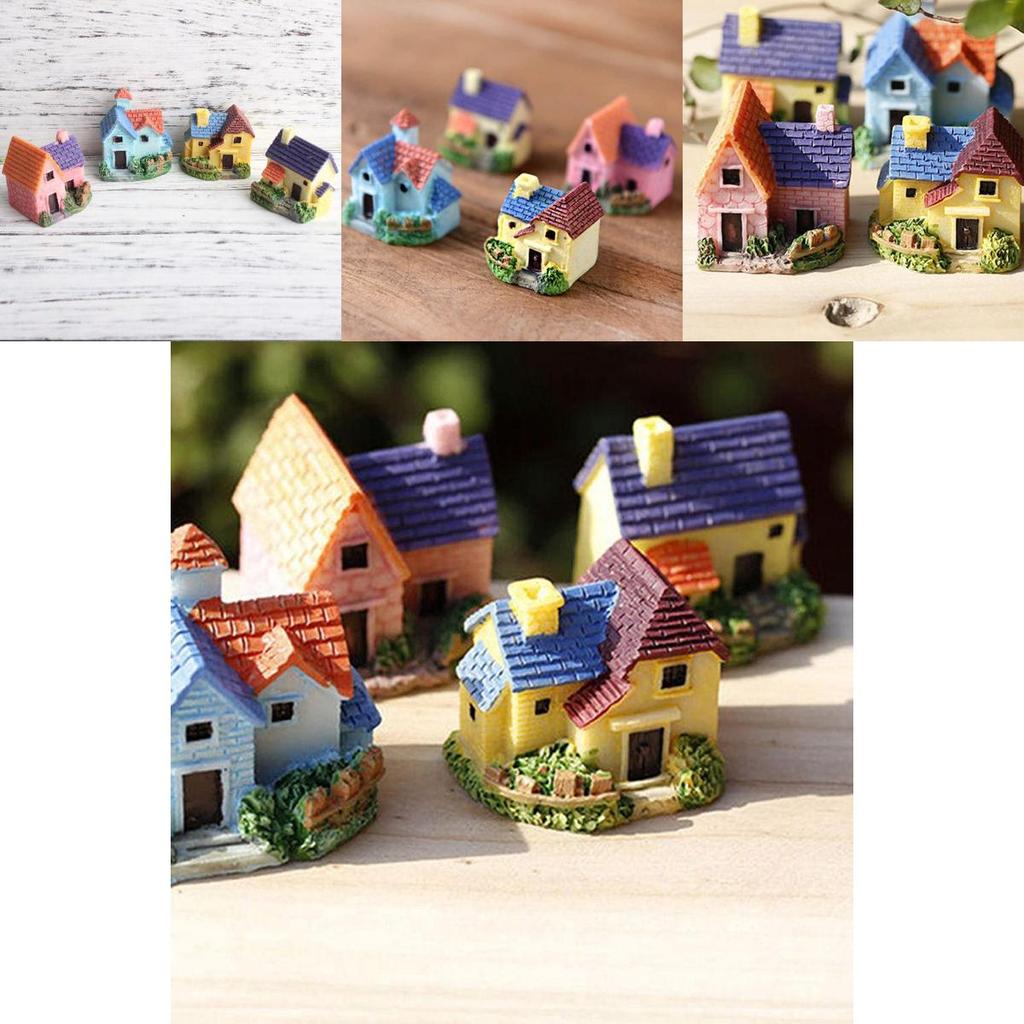 Charming Resin Mini House Villa For Enchanting Micro Landscape Decoration Craft
