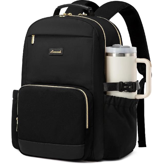 LOVEVOOK Рюкзак для ноутбука для женщин с карманом-чехлом для кружки большой емкости, сумка для ноутбука 15,6 дюйма, дорожный рюкзак, сумка, водонепроницаемый, для работы