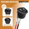 2 Pin Round Rocker Switch Black On Off Switch with Wires Circular Switch  Boat Marine