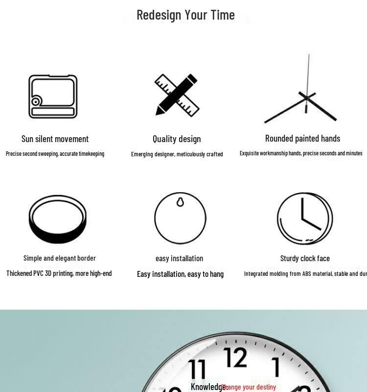 Radio-Controlled School Wall Clock for Classroom and Children's Bedroom