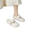 Маленький мужчина, Birkenstocks с увеличением внутренней высоты, туфли Мэри Джейн для улицы, зимние теплые хлопковые туфли, белые пушистые полутапочки