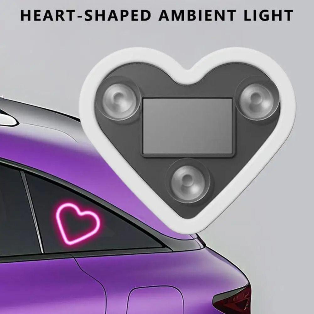 Wireless Heart-shaped Neon Light LED Illumination Triangle Window Light Rear Window