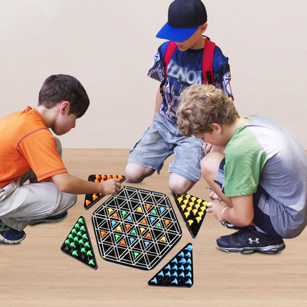 Rubber Band Triangle Chess Desktop Game Logical Thinking Triangle Puzzle Toy Home Game