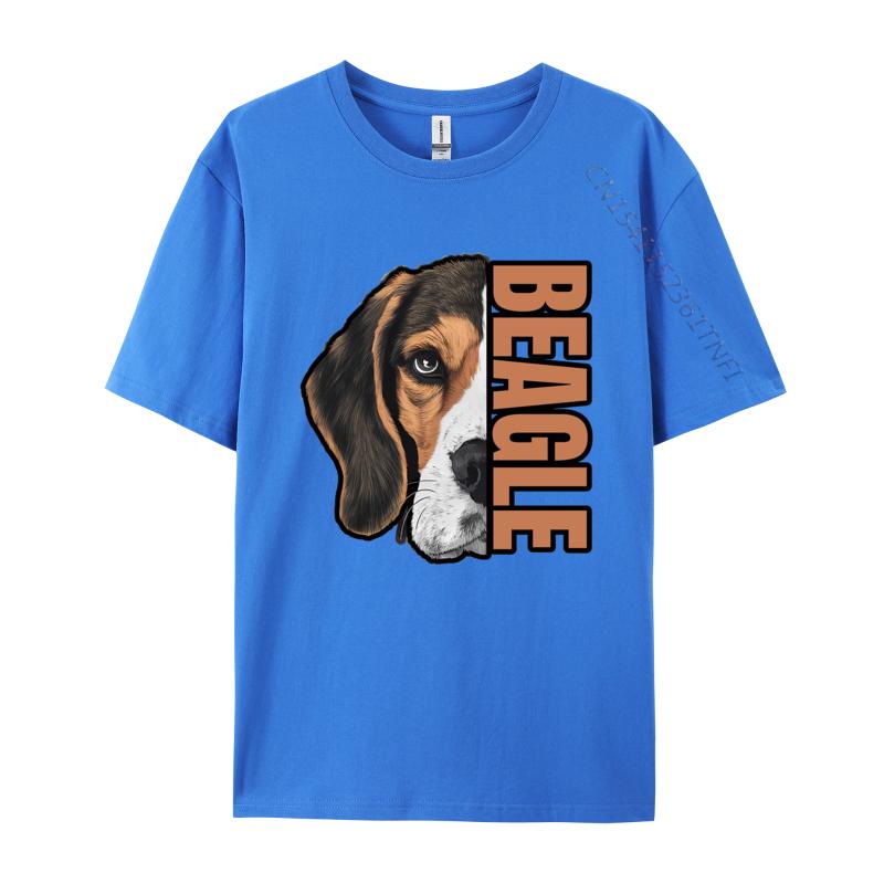 Beagle HalfFace Tshirt Gift TShirt Youthful T Shirts For Unisex Cotton Tops Tees Street Cheap Pop Art