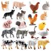 Simulation 19Pcs Chicken, Duck, Goose, Horse, Sheep, Donkey, Pig, Dog, Cat And Rabbit Model, Farm, Poultry And Animal Ornament Set