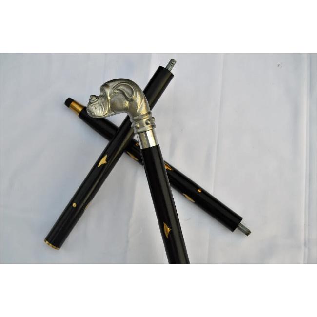 Деревянная трость Bull Dog Head Трость Викторианская алюминиевая ручка для головы