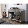 Vinyl Storage Unit - GAMI - Turntable - Urban Style - Oak Decor - Black - L 115 X D 40 X H 81 Cm