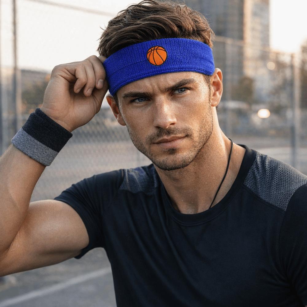 Polyester High Elasticity Sweatband Soccer Printed Polyester Knit Headband Running