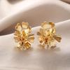 Luxury Niche Design Flower Earrings: Trendy Metal Style Studs, Elegant & Versatile for Women