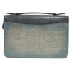 Used AUTHENTIC BERLUTI Itauba Wide Calligraphy Clutch bag blue Leather