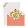 Office School Party Wedding Floral Pattern Paper Love Note Printed Flower Letter Envelopes Set