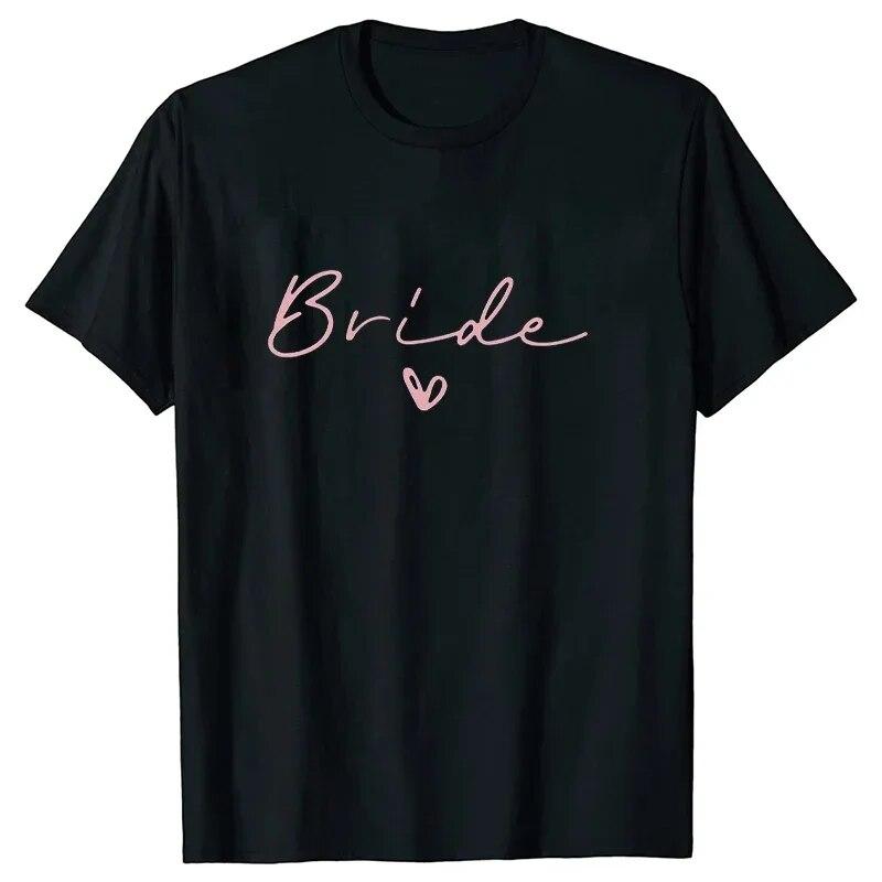 Футболки Team Bride Heart Evjf для девичника, женская футболка для девочек, свадебные топы, футболка FeUnisex, черная, розовая, белая, одежда, женские футболки, унисекс