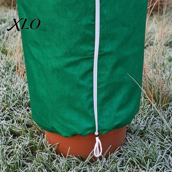 Thickened Non-woven Fabric Wrap Plant Cover for Freeze Protection, Drawstring Tree with Zipper, Winter Plants Breathable Warmth Trees Jacket