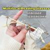 New Style Multifocal Reading Glasses Women Round Frame Near and Far Eyeglasses Men Ladies Luxury Vintage Diopter Presbyopia