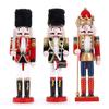 30CM Christmas Nutcracker Set Wooden Nutcracker Ornament Soldier Figure Handcraft Doll Home Office Desktop Xmas Decoration Gift