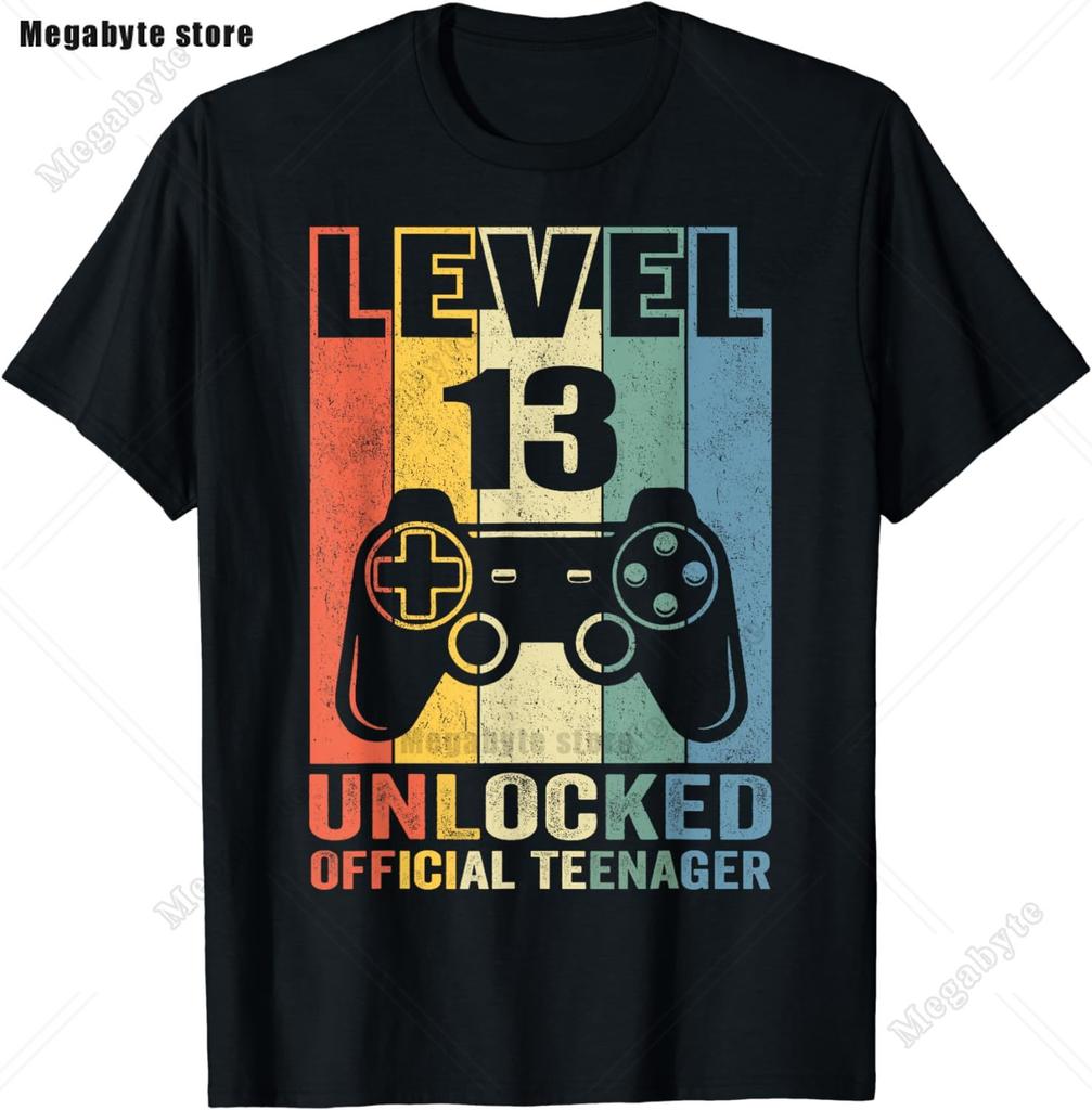 13th Birthday Game Level 13 Unlocked Official Teenager Gamer TShirt Unisex Women Soft Printed Clothing Streetwear Graphic T Shirts