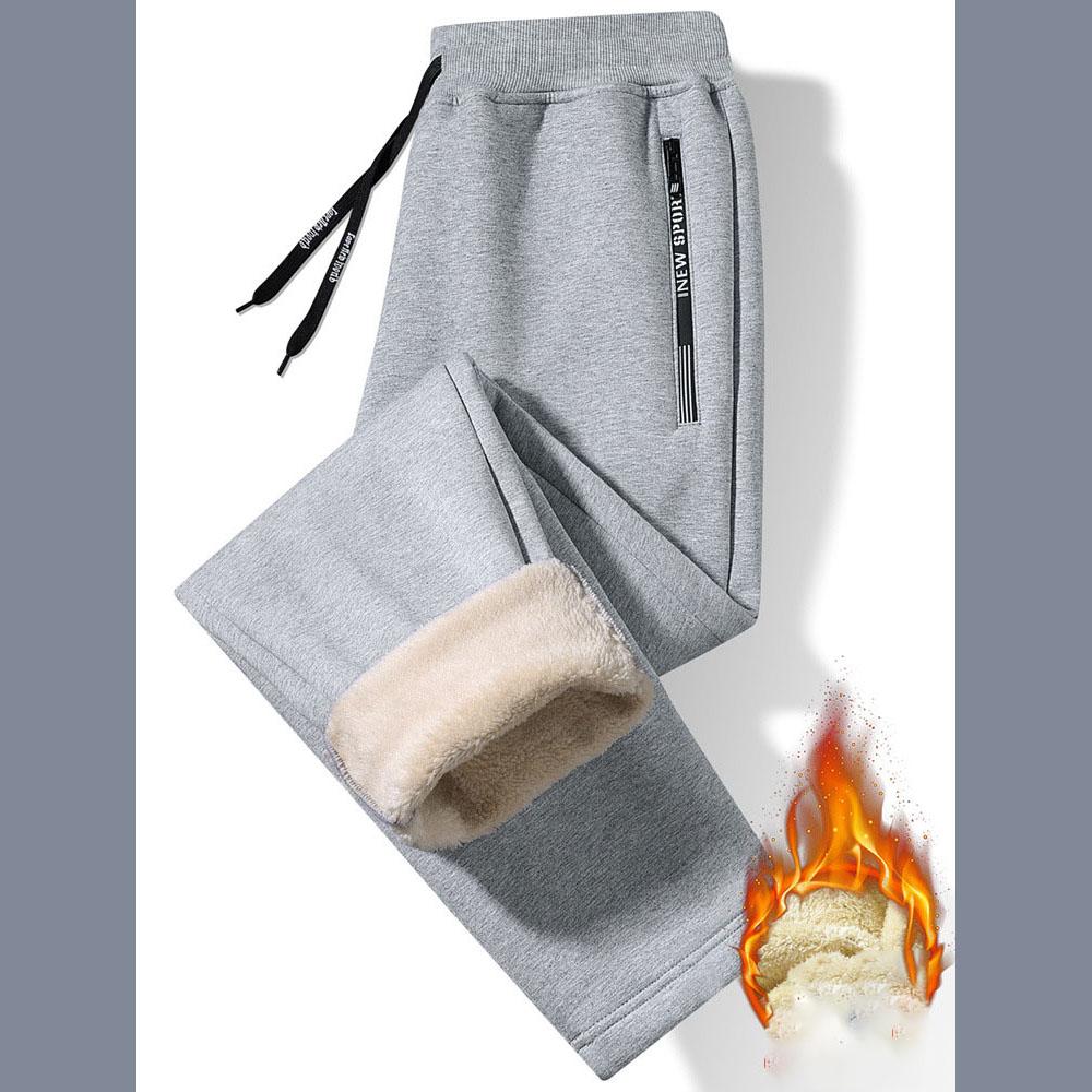 Осенне-зимняя мода, спортивные брюки большого размера, теплые, с толстым флисом, мужские, повседневные, свободные, удобные